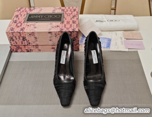 Perfect Jimmy Choo Lotta Tulle Mesh and Nappa Leather Pumps 8.5cm Black 0605111