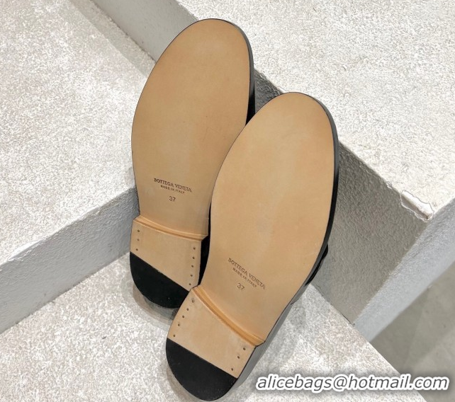 Best Grade Bottega Veneta Astaire Loafers in Calfskin with Knot Black/White/Gold 0428099