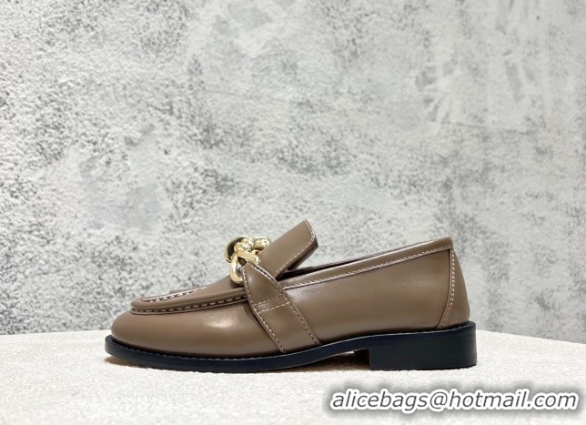 Good Looking Bottega Veneta Astaire Loafers in Calfskin with Knot Grey/Gold 0428101