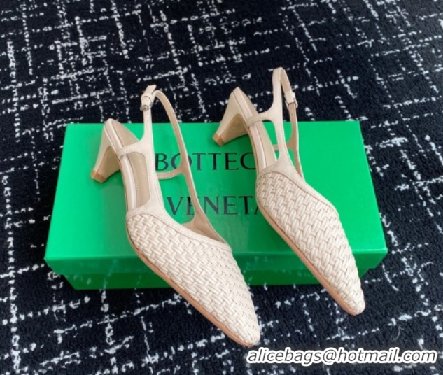 Low Price Bottega Veneta Intrecciato Leather Slingback Pumps 4.5cm Nude 2025 BV060401