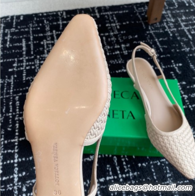 Low Price Bottega Veneta Intrecciato Leather Slingback Pumps 4.5cm Nude 2025 BV060401