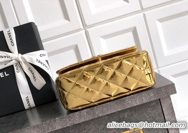 Good Looking Chanel Patent Calfskin Mini Flap Bag with Top Handle Bag 0702 Gold 2025