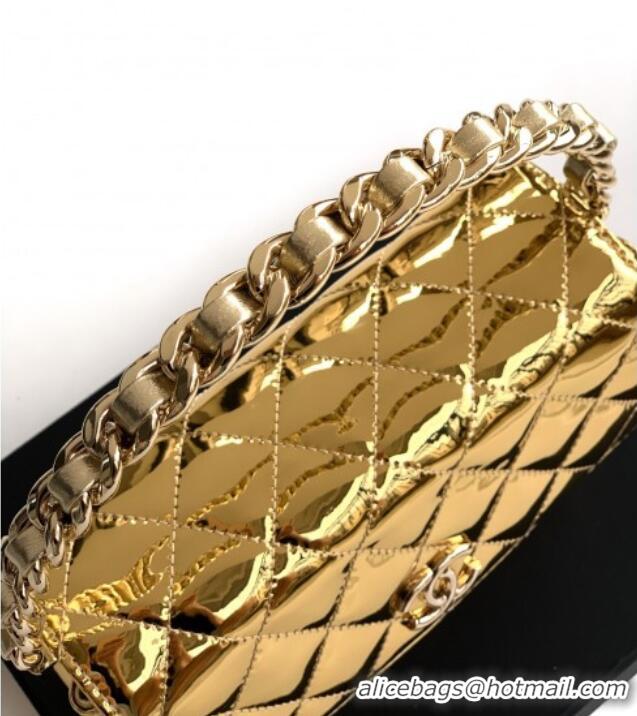 Good Looking Chanel Patent Calfskin Mini Flap Bag with Top Handle Bag 0702 Gold 2025