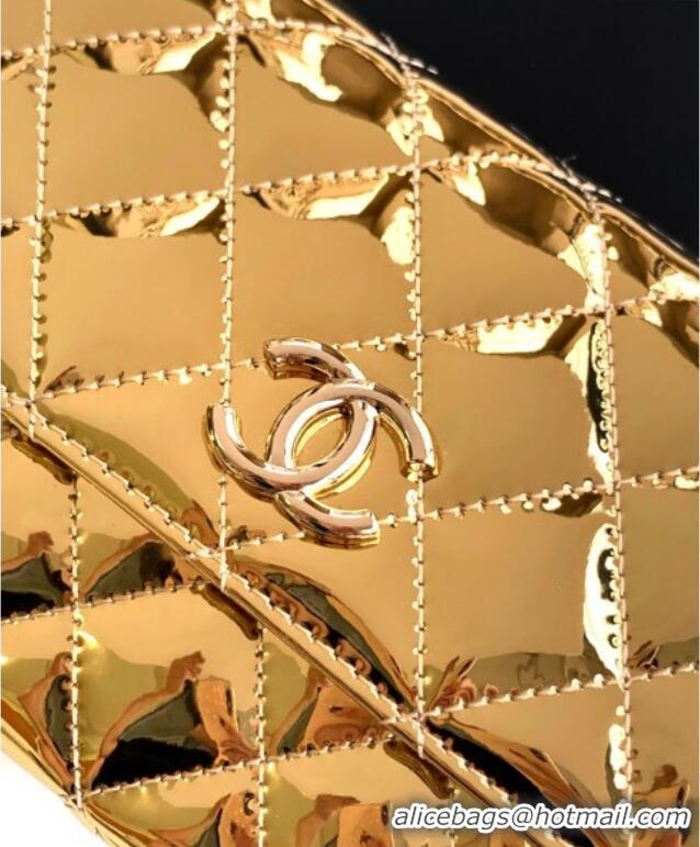 Good Looking Chanel Patent Calfskin Mini Flap Bag with Top Handle Bag 0702 Gold 2025