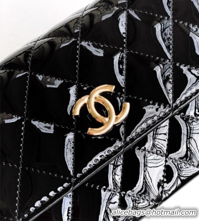 Good Taste Chanel Patent Calfskin Mini Flap Bag with Top Handle Bag 0702 Black 2025