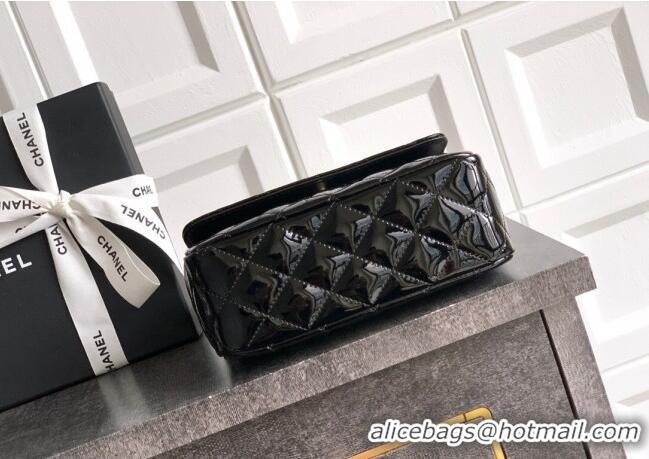 Good Taste Chanel Patent Calfskin Mini Flap Bag with Top Handle Bag 0702 Black 2025