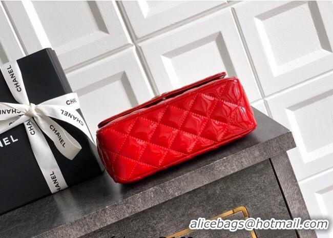 Unique Style Chanel Patent Calfskin Mini Flap Bag with Top Handle Bag 0702 Red 2025
