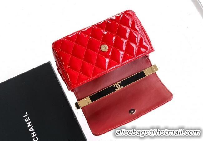 Unique Style Chanel Patent Calfskin Mini Flap Bag with Top Handle Bag 0702 Red 2025
