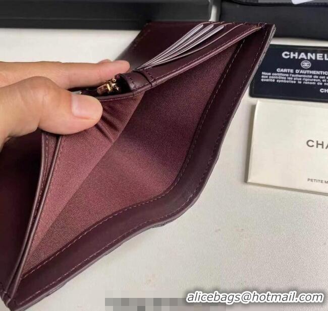 Good Quality Chanel Lambskin Passport Cover A3658 Black/Gold 2025