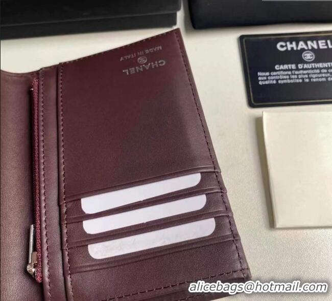 Buy Discount Chanel Lambskin Passport Cover A3658 Black/Silver 2025