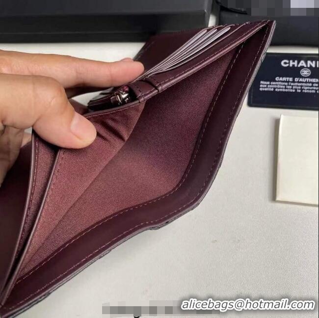 Buy Discount Chanel Lambskin Passport Cover A3658 Black/Silver 2025