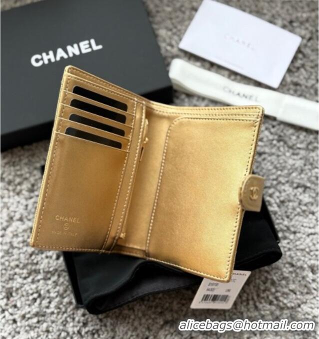 Famous Brand Chanel Grained Calfskin Passport Cover A3658 Gold-Tone 2025