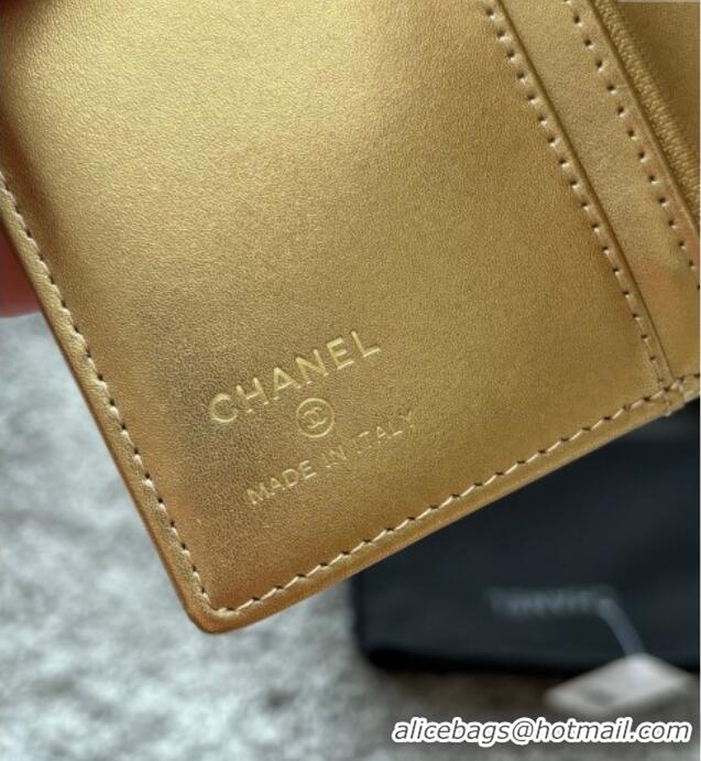 Famous Brand Chanel Grained Calfskin Passport Cover A3658 Gold-Tone 2025