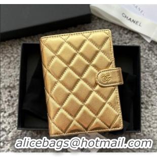 Promotional Chanel Lambskin Passport Cover A3658 Gold-Tone 2025
