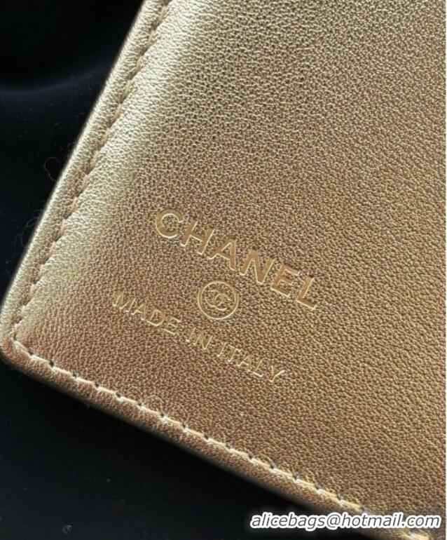 Promotional Chanel Lambskin Passport Cover A3658 Gold-Tone 2025