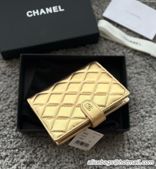 Promotional Chanel Lambskin Passport Cover A3658 Gold-Tone 2025