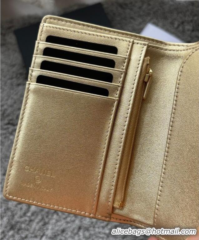 Promotional Chanel Lambskin Passport Cover A3658 Gold-Tone 2025