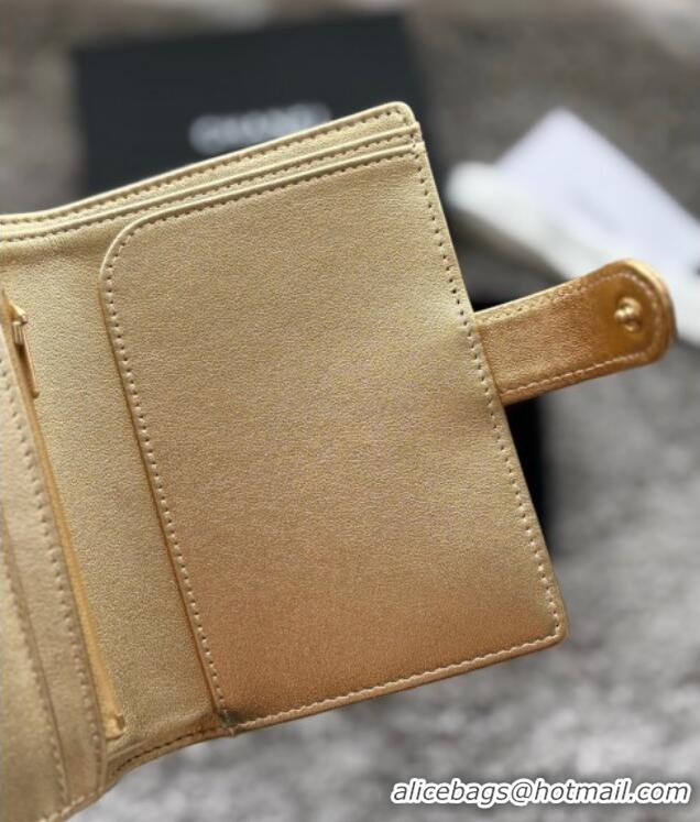 Promotional Chanel Lambskin Passport Cover A3658 Gold-Tone 2025