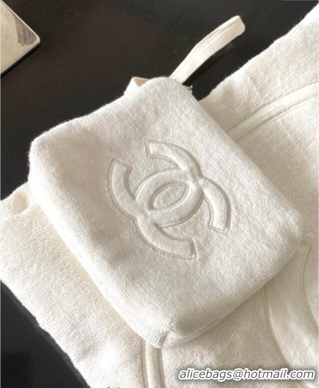 Grade Quality Chanel Cotton Beachwear Set AAA938 Ivory White 2025