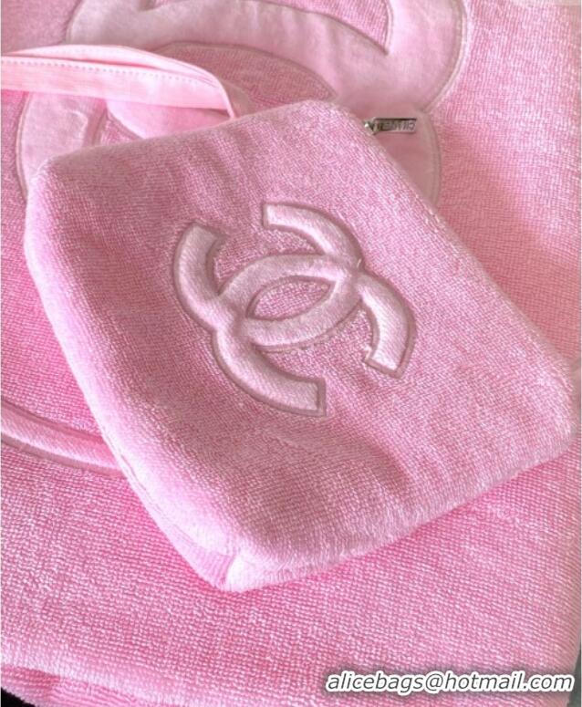 Most Popular Chanel Cotton Beachwear Set AAA938 Pink 2025