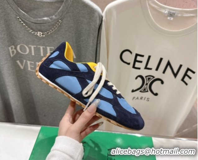 Grade Quality Bottega Veneta Orbit Flash Sneakers in Suede and Nylon Blue 0604039