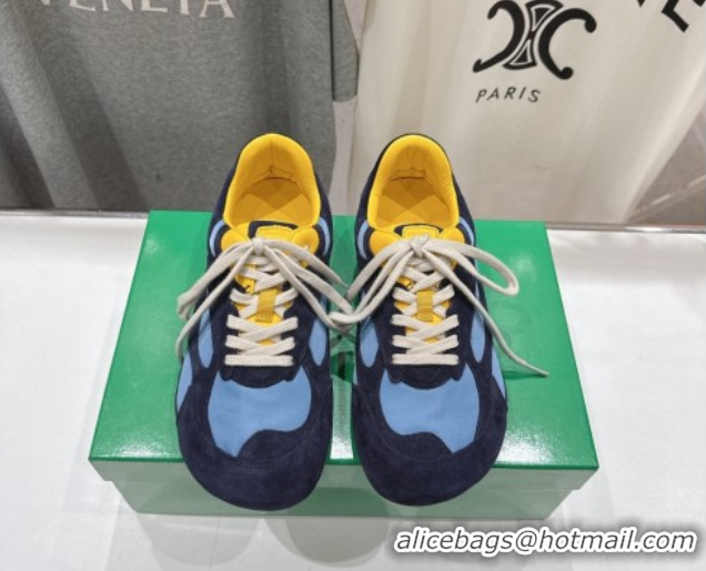 Grade Quality Bottega Veneta Orbit Flash Sneakers in Suede and Nylon Blue 0604039