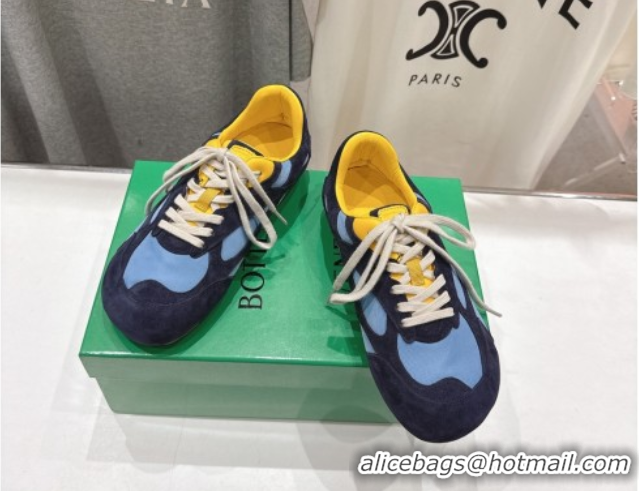 Grade Quality Bottega Veneta Orbit Flash Sneakers in Suede and Nylon Blue 0604039