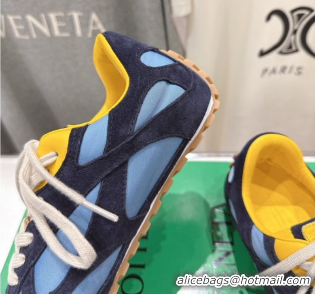 Grade Quality Bottega Veneta Orbit Flash Sneakers in Suede and Nylon Blue 0604039