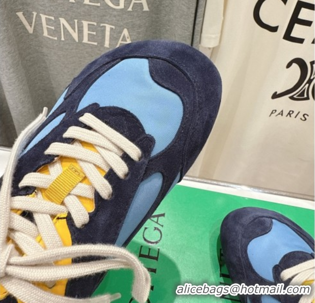 Grade Quality Bottega Veneta Orbit Flash Sneakers in Suede and Nylon Blue 0604039