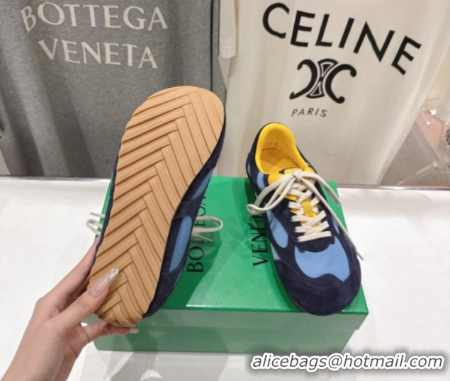 Grade Quality Bottega Veneta Orbit Flash Sneakers in Suede and Nylon Blue 0604039
