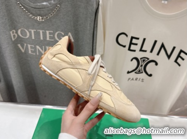 Grade Bottega Veneta Orbit Flash Sneakers in Suede and Nylon Beige 0604040