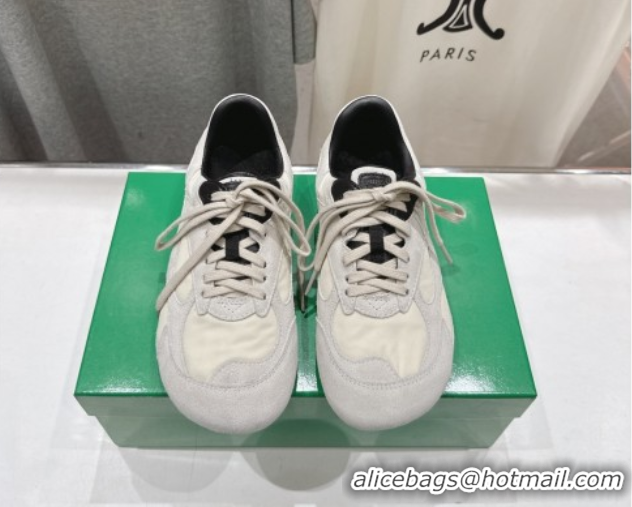 Lower Price Bottega Veneta Orbit Flash Sneakers in Suede and Nylon White 0604042