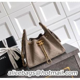 Promotional Chanel 25 Mini Hobo Handbag in Suede AS5631 Grey 2025