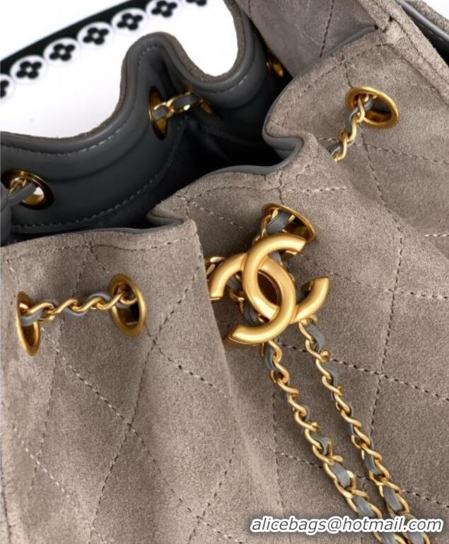 Promotional Chanel 25 Mini Hobo Handbag in Suede AS5631 Grey 2025
