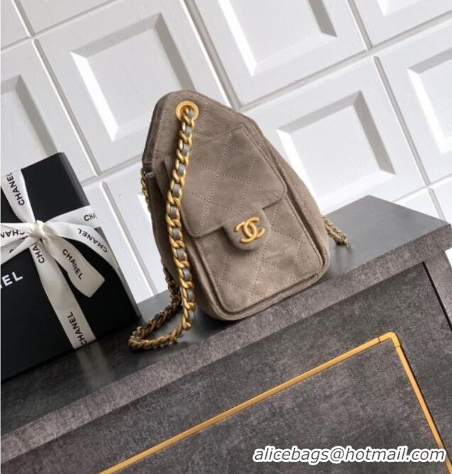 Promotional Chanel 25 Mini Hobo Handbag in Suede AS5631 Grey 2025