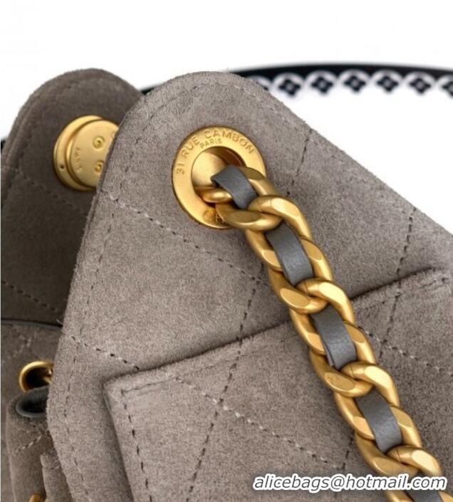 Promotional Chanel 25 Mini Hobo Handbag in Suede AS5631 Grey 2025