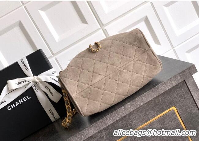 Promotional Chanel 25 Mini Hobo Handbag in Suede AS5631 Grey 2025