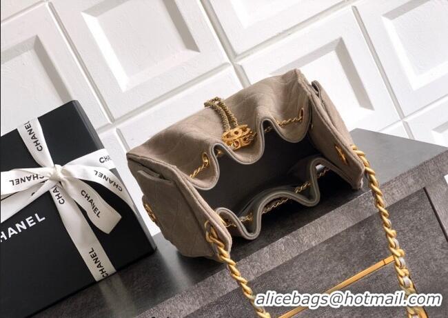 Promotional Chanel 25 Mini Hobo Handbag in Suede AS5631 Grey 2025