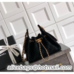 Trendy Design Chanel 25 Mini Hobo Handbag in Suede AS5631 Black 2025