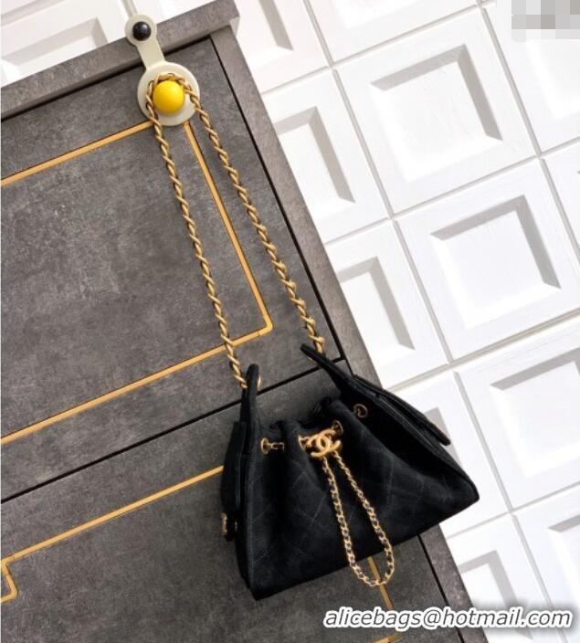 Trendy Design Chanel 25 Mini Hobo Handbag in Suede AS5631 Black 2025