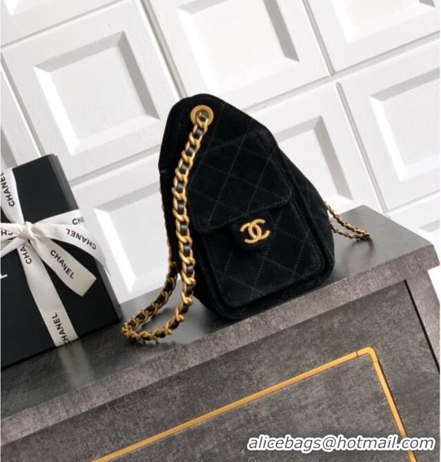 Trendy Design Chanel 25 Mini Hobo Handbag in Suede AS5631 Black 2025