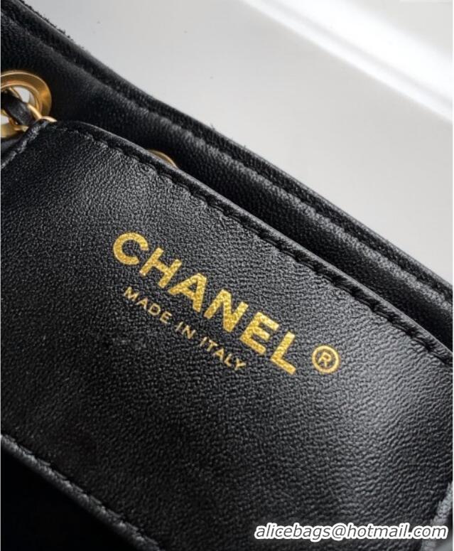 Trendy Design Chanel 25 Mini Hobo Handbag in Suede AS5631 Black 2025