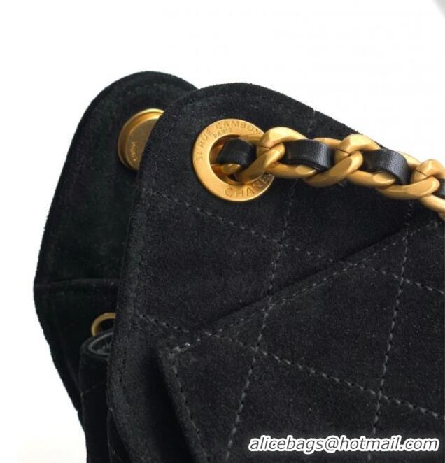 Trendy Design Chanel 25 Mini Hobo Handbag in Suede AS5631 Black 2025