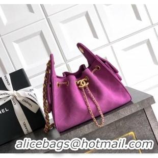 Top Grade Chanel 25 Mini Hobo Handbag in Suede AS5631 Purple 2025