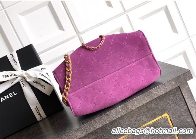 Top Grade Chanel 25 Mini Hobo Handbag in Suede AS5631 Purple 2025
