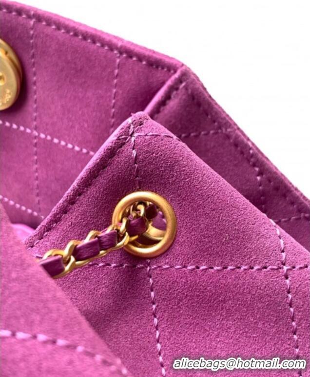 Top Grade Chanel 25 Mini Hobo Handbag in Suede AS5631 Purple 2025