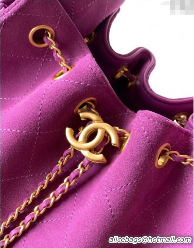 Top Grade Chanel 25 Mini Hobo Handbag in Suede AS5631 Purple 2025