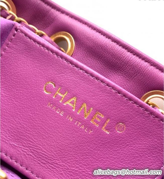 Top Grade Chanel 25 Mini Hobo Handbag in Suede AS5631 Purple 2025