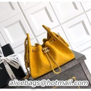 Big Discount Chanel 25 Mini Hobo Handbag in Suede AS5631 Yellow 2025