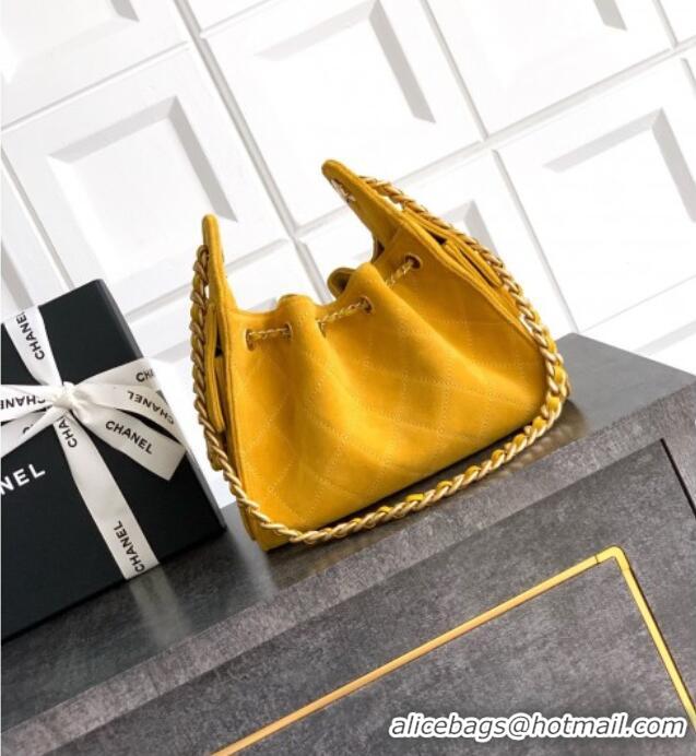 Big Discount Chanel 25 Mini Hobo Handbag in Suede AS5631 Yellow 2025